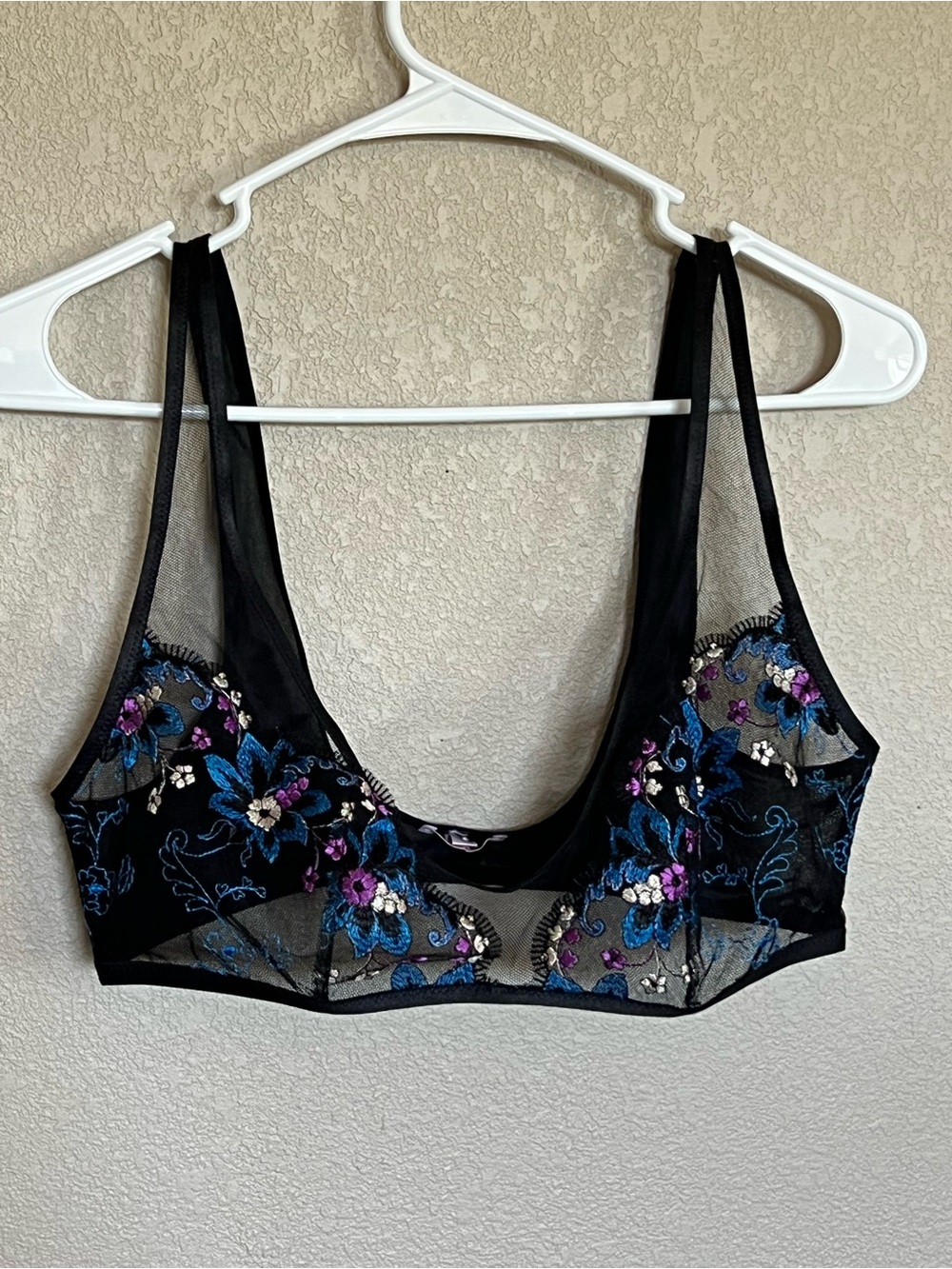 Wallflower Bralette from Savage X Fenty color Black Caviar Deco Embroidery